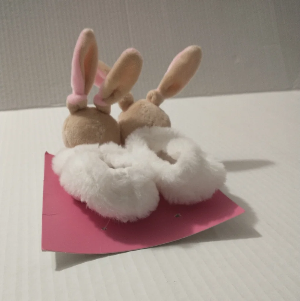 Doudou et Compagnie Paris Bunny Slippers Pink 0-6 Months Baby Girl